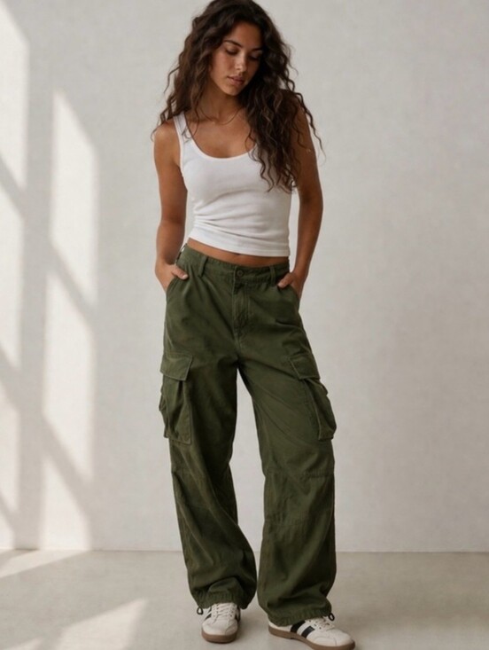 TNA Pants - Aritzia TNA Olive Supply Cargo Pants for Woman 8